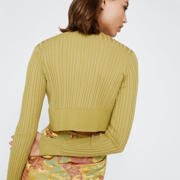 Ribbed green cardigan - Picture 2 of 4